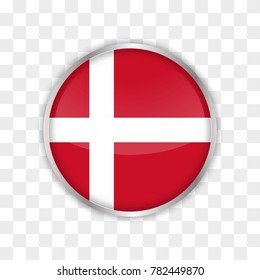 illustration of denmark flag with isolated transparent background