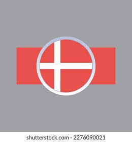 Ilustración de la plantilla de bandera de Dinamarca
