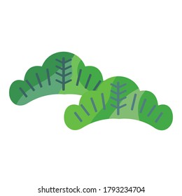 Illustration mit dichten Kiefern Äste als Symbole.