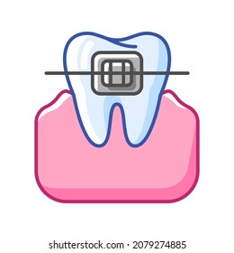 Illustration of dental braces. Dentistry and health care icon. Stomatology medical item.