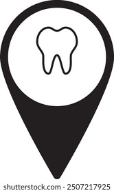 illustration of dental clinic location pin map icon