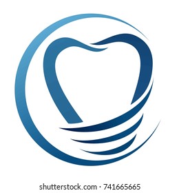 Illustration of a dental implant. Logo for a dental clinic