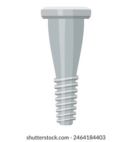 Illustration of dental implant prosthesis and artificial tooth replacement in dentistry using vector technology for oral health care and medical treatment