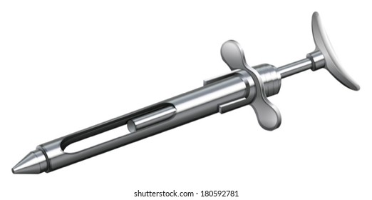 Illustration of a dental syringe on a white background