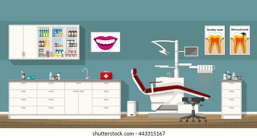 Illustration of a dentist room