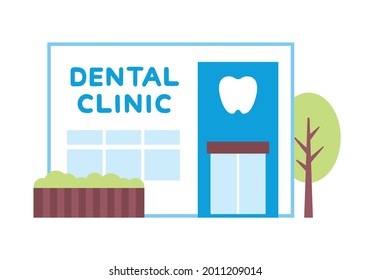 Es una ilustración del edificio del dentista. Como se trata de datos vectoriales, se puede editar fácilmente.