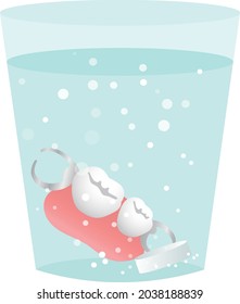Illustration of denture cleaner (partial denture)