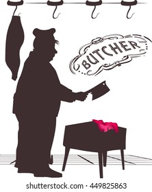 Illustration depicted a butcher.