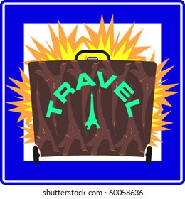 Illustration depicted suitcase explosion