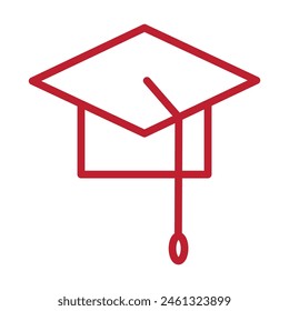 
Illustration depicting academician's blue master's cap icons on a white background. Education and studies