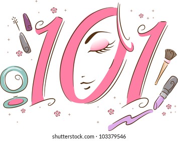 Illustration Depicting the Basics of Make-up Application - Makeup 101