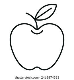 Illustration depicting a black apple icon on a white background