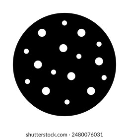 
Illustration depicting a black cookie icon on a white background