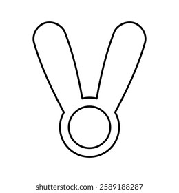 
Illustration depicting a black icon of bunny ears, for the holiday of Easter, on a white background