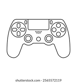 
An illustration depicting a black joystick icon for computer games, on a white background.