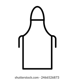 Illustration depicting a black kitchen apron for a cook on a white background