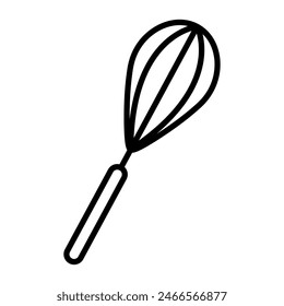 
Illustration depicting a black pastry whisk icon on a white background