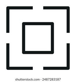 Illustration depicting a black qr code icon on a white background