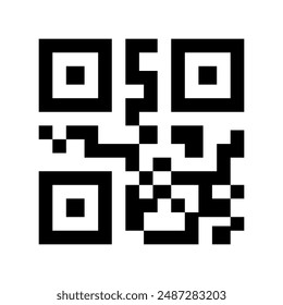 Illustration depicting a black qr code icon on a white background