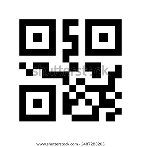 Illustration depicting a black qr code icon on a white background