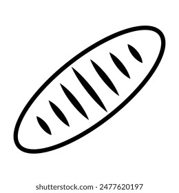 
Illustration depicting a black wheat bread icon on a white background