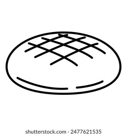 
Illustration depicting a black wheat bread icon on a white background