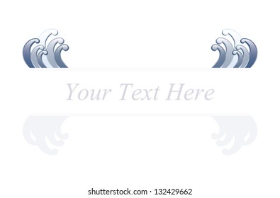 An illustration depicting blue wave themed elements of design. Eps 8 Vector.