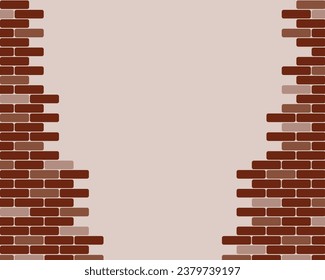 
An illustration depicting a brick wall with a void in the middle, in the form of a frame, where you can insert your illustration or text. mockup
