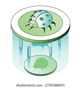 illustration depicting a bug in isometric style