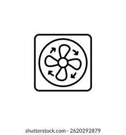 Ilustración que representa el ventilador de refrigeración de la computadora con cuchillas curvas en movimiento