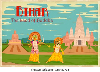 illustration depicting the culture of Bihar, India