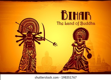 illustration depicting the culture of Bihar, India