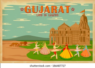 illustration depicting the culture of Gujrat, India