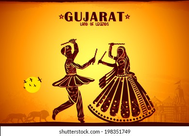 illustration depicting the culture of Gujrat, India