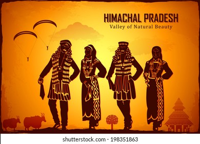 ilustración que representa la cultura de Himachal Pradesh, India