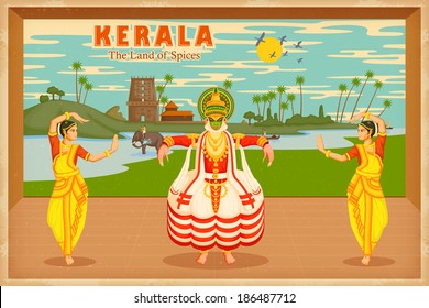 illustration depicting the culture of Kerala, India