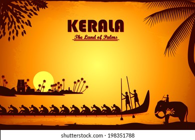 illustration depicting the culture of Kerala, India