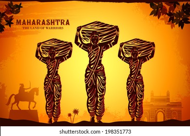 illustration depicting the culture of Maharashtra, India