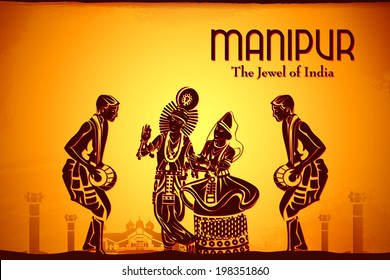 illustration depicting the culture of Manipur, India