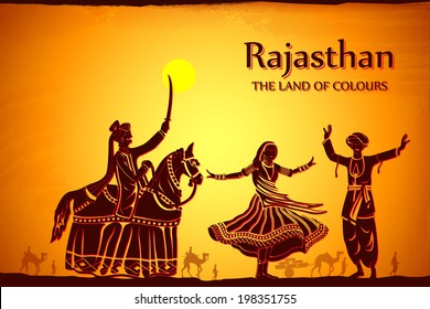 illustration depicting the culture of Rajasthan, India