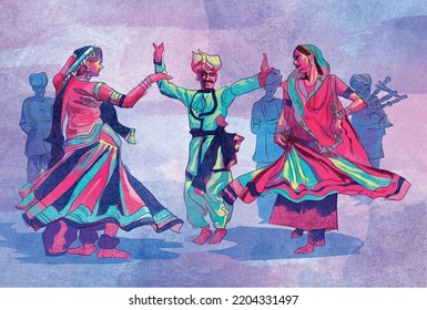 illustration depicting the culture of Rajasthan, India