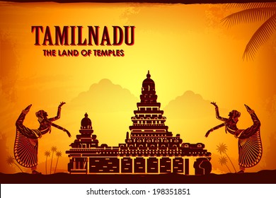 illustration depicting the culture of Tamilnadu, India