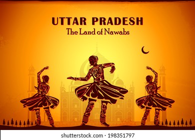 illustration depicting the culture of Uttar Pradesh, India