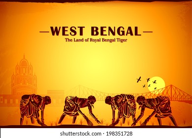 illustration depicting the culture of West Bengal, India