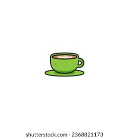 An illustration depicting a cup of coffee covered in cream that forms a leaf is called coffee art