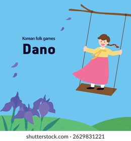Ilustração representando os costumes de Dano, um feriado coreano tradicional