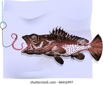 Illustration depicting a fishing