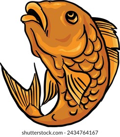 an illustration depicting a goldfish