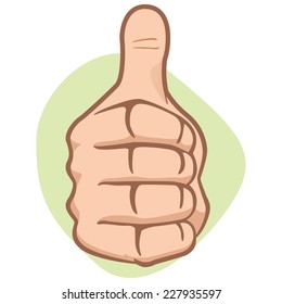 Illustration depicting a hand making thumbs up, ok