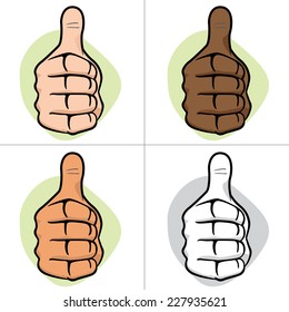 Illustration depicting a hand making thumbs up, ok ethics